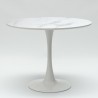 Set runder Tisch 80cm Tulipan Marmoreffekt 2 Stühle schwarz-weiß Liwat Kauf