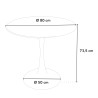 Set runder Tisch 80cm Tulipan Marmoreffekt 2 Stühle schwarz-weiß Liwat 