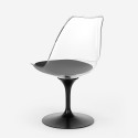 Set 4 Tulipan Stühle runder Tisch 120 cm weiß schwarz Marmoreffekt Liwat+ Modell