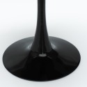 Set 4 Tulipan Stühle runder Tisch 120 cm weiß schwarz Marmoreffekt Liwat+ 