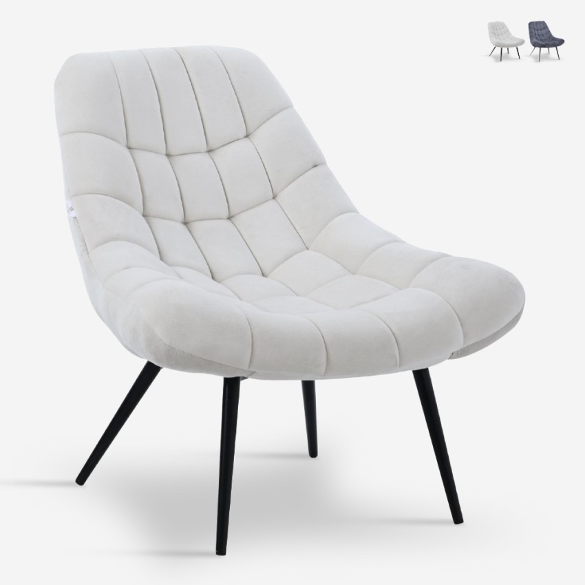 Wohnzimmer Sessel aus Samt moderner Stil mit breiter Sitzfläche gepolstert Ohio