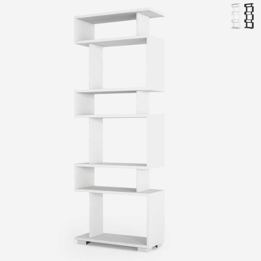 Wandbücherregal im modernen Stil mit 6 offenen Regalen 60x20x163cm Blok