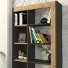 Modernes Bücherregal 10 Fachböden Holz schwarz anthrazit 75x25x150cm Kevork Rabatte