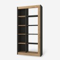 Modernes Bücherregal 10 Fachböden Holz schwarz anthrazit 75x25x150cm Kevork Verkauf