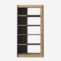 Modernes Bücherregal 10 Fachböden Holz schwarz anthrazit 75x25x150cm Kevork Angebot