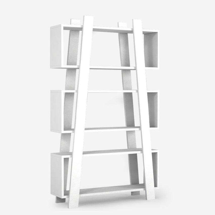 Wandbücherregal modernes Design 90x22x150cm weiss 5 Regale Almira