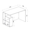 Moderner weißer Schreibtisch fürs Büro oder zum Lernen mit Regalen 120x60x74cm Labran Lagerbestand