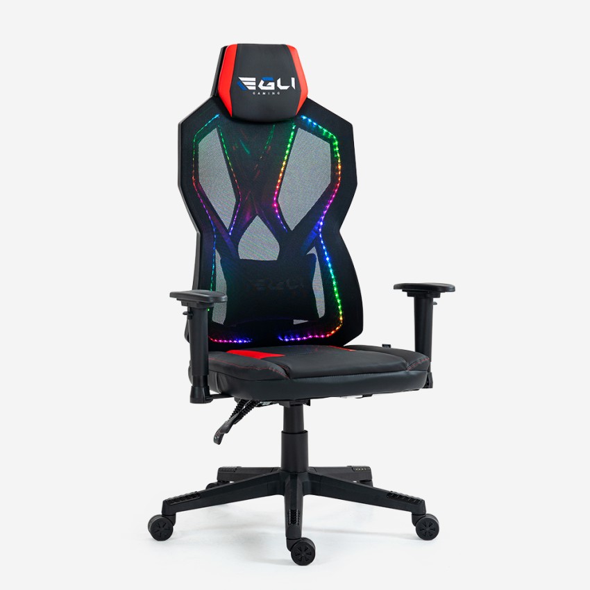 Gaming-Stuhl, ergonomischer, verstellbarer Bürosessel Luce RGB Gundam