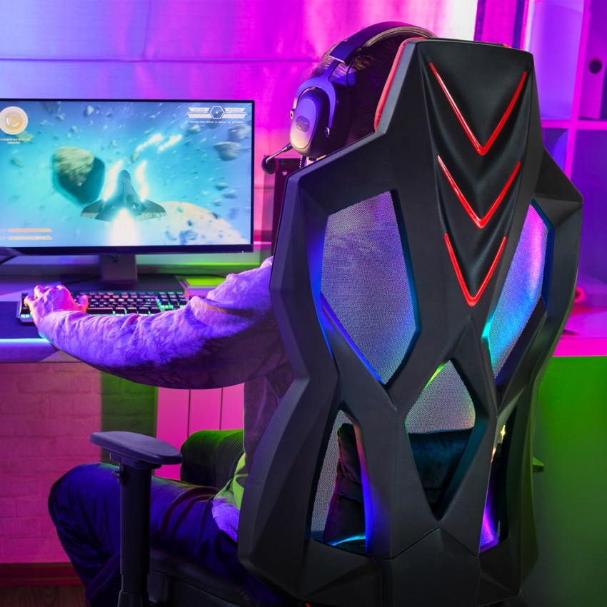  Gundam: Gamingstuhl Bürosessel ergonomisch verstellbar Licht RGB 