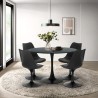 Set Tisch rund 120cm schwarz 4 Stühle im Tulpenstil transparent Almat+ Sales