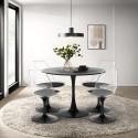 Set 4 Stühle weiß schwarz transparenten Tisch Tulipan rund 100cm Yallam. Auswahl