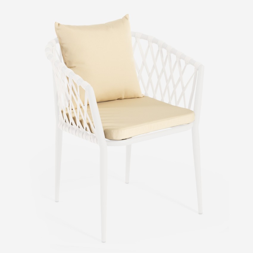 Set 2 Kissen Beige Gartenstuhl 46x46 H35cm Verve