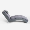 Chaise longue modernes Design Wohnzimmer Sessel Kunstleder grau Lyon Sales