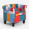 Sessel aus mehrfarbigem Stoff im Patchwork-Stil modernes Design Caen Verkauf