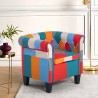 Sessel aus mehrfarbigem Stoff im Patchwork-Stil modernes Design Caen