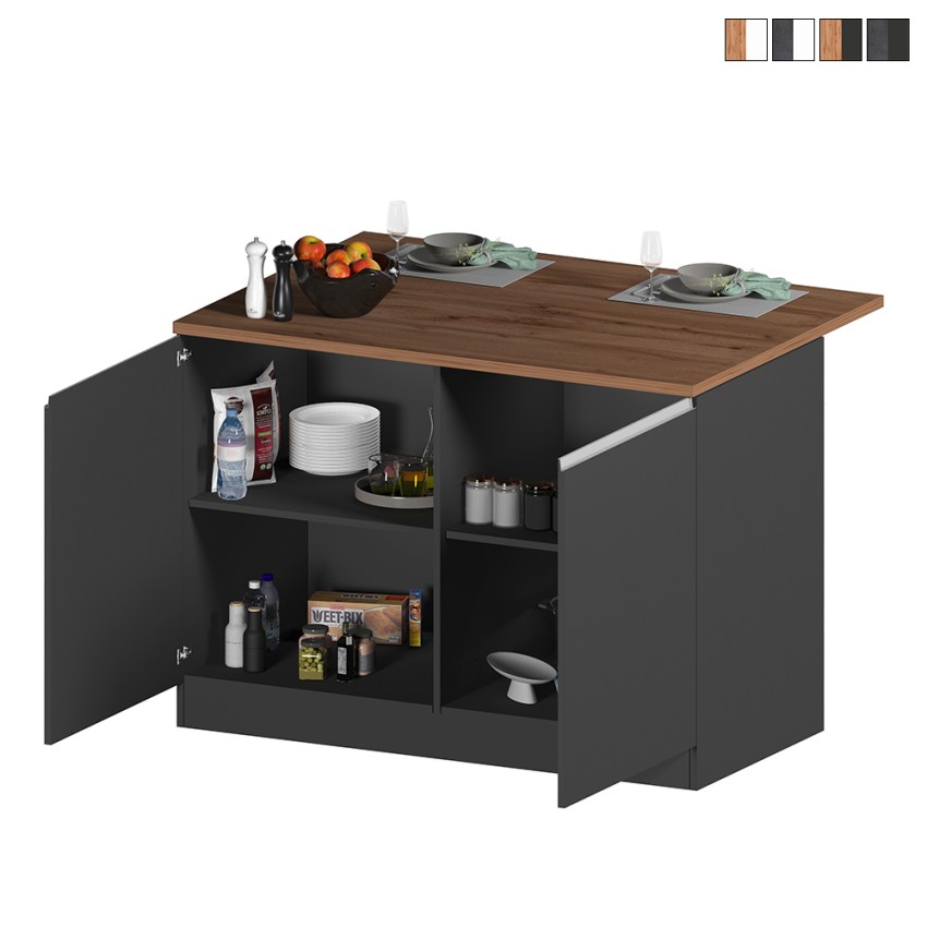 Insel für moderne Küche mit 2 Türen Holztisch 125x90x90cm Deer Aktion Insel für moderne Küche mit 2 Türen Holztisch 125x90x90cm Deer Aktion
