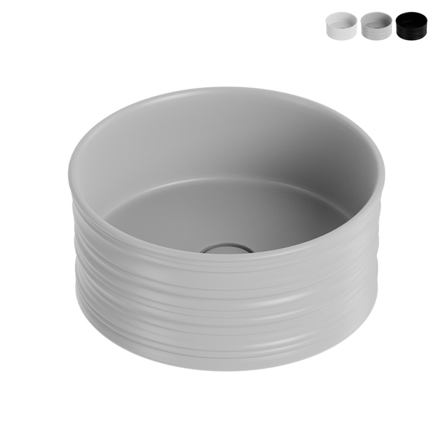 Waschbecken Badezimmer Aufsatzwaschbecken rund 40x18cm matt Keramik Nordic Verkauf Waschbecken Badezimmer Aufsatzwaschbecken rund 40x18cm matt Keramik Nordic Verkauf