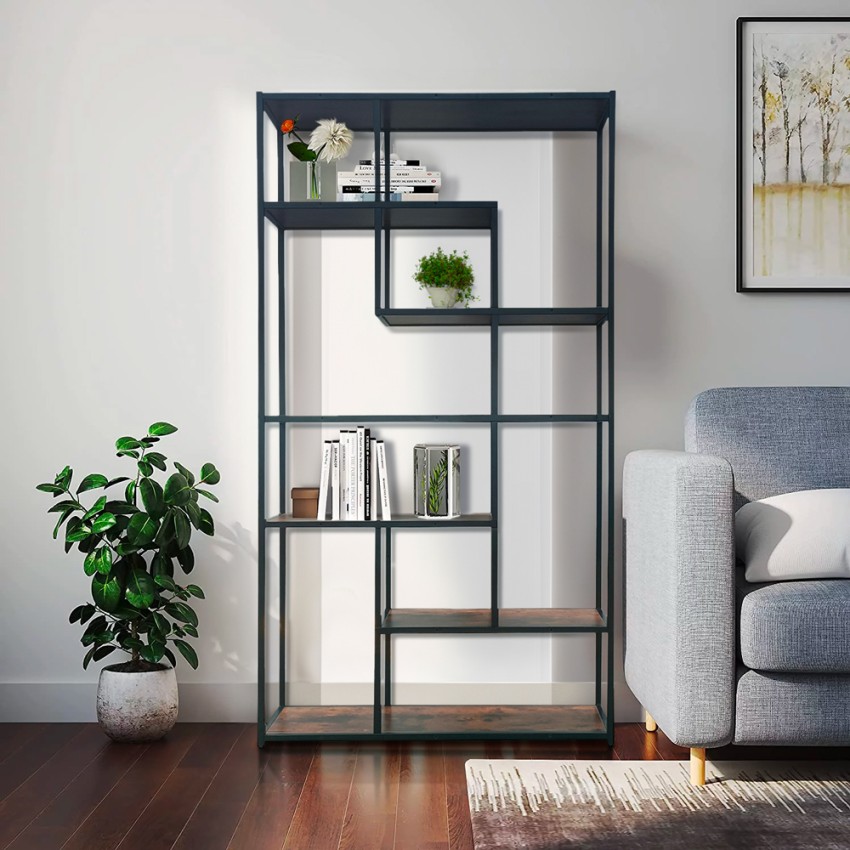  Fravit: Wandbücherregal Eisen und Holz Industriedesign 100x30x180h 

