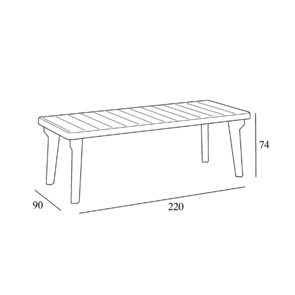 Garten ausziehbarer 160-220x90cm Polypropylen Tisch Bergen