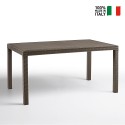 Gartentisch im Freien 150x90cm aus Rattan-Polypropylen Houston Eigenschaften