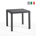 Quadratischer Tisch 80x80cm für den Garten im Freien aus Polypropylen-Rattan Dallas Eigenschaften
