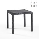 Quadratischer Tisch 80x80cm für den Garten im Freien aus Polypropylen-Rattan Dallas Verkauf