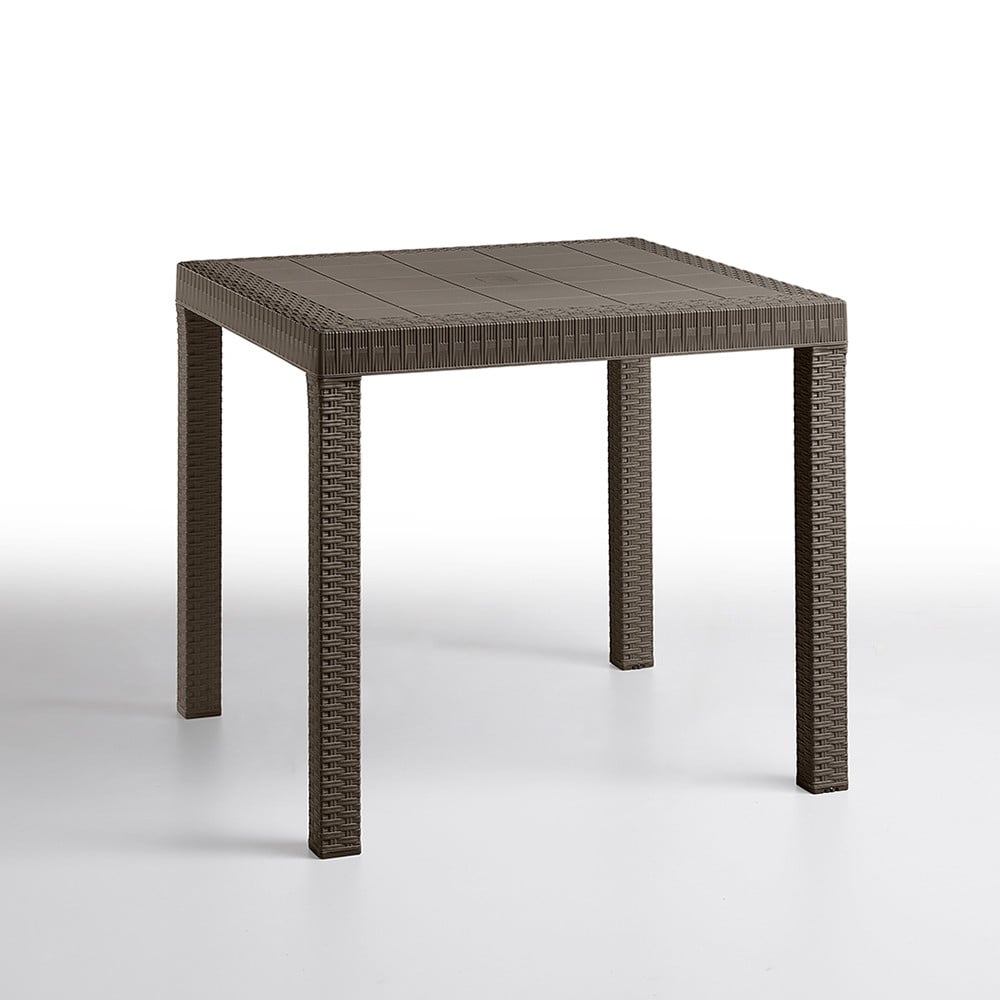 Quadratischer Tisch 80x80cm für den Garten im Freien aus Polypropylen-Rattan Dal