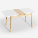 Verlängerbarer Holzesstisch 115-145x80cm Küche weiß schwarz Pixam Auswahl