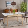 Verlängerbarer Holzesstisch 115-145x80cm Küche weiß schwarz Pixam Angebot