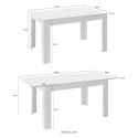 Ausziehbarer Tisch 90x137-185cm hochglanzweiß grauer Beton Sly Basic Katalog