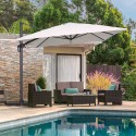 Garten-Sonnenschirm mit 3x4m verstellbarer Schwenkarm Jungle Dark Angebot