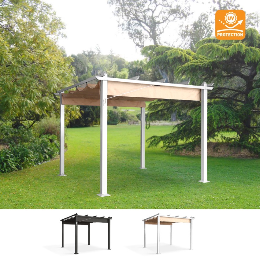 Pergola Garten Pavillon 3x3m aus Aluminium Firenze UV Moon Aktion Pergola Garten Pavillon 3x3m aus Aluminium Firenze UV Moon Aktion