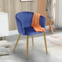 Moderner Samt Stuhl Küche Esszimmer Schlafzimmer goldene Beine Patogu Modell