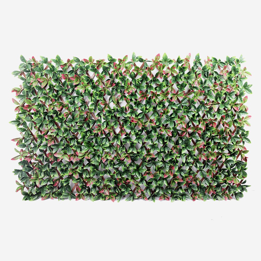Künstliche Hecke 200x100cm Photinia Garten Spalier ausziehbar Ivoss