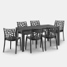 Gartenmöbelset Rattan-Tisch 150x90cm 6 Außenstühle Schwarz Meloria Dark Katalog