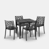 Gartenset 4 Stühle rechteckiger Außentisch 80x80cm Schwarz Provence Dark Katalog
