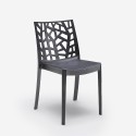 Gartenset 4 Stühle rechteckiger Außentisch 80x80cm Schwarz Provence Dark 