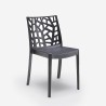 Gartenset 4 Stühle rechteckiger Außentisch 80x80cm Schwarz Provence Dark 