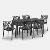Garten Esstisch Set 150x90cm 6 Stühle Outdoor schwarz Sunrise Dark Katalog