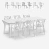 Ausziehbarer Tisch Set 160-220cm 6 Gartenstühle weiß Liri Light Angebot