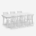 Ausziehbarer Tisch Set 160-220cm 6 Gartenstühle weiß Liri Light Sales