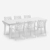 Ausziehbarer Tisch Set 160-220cm 6 Gartenstühle weiß Liri Light Sales