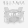 Garten Set Tisch 80x80cm 4 Stühle Außen weiß Provence Light Angebot