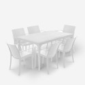 Garten-Set 6 Stühle Outdoor-Tisch 150x90cm weiß Sunrise Light Eigenschaften