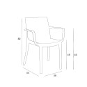 Garten-Set 6 Stühle Outdoor-Tisch 150x90cm weiß Sunrise Light 