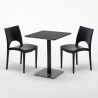 Schwarz Tisch Quadratisch 60x60 cm mit 2 Bunten Stühlen Paris Licorice Modell