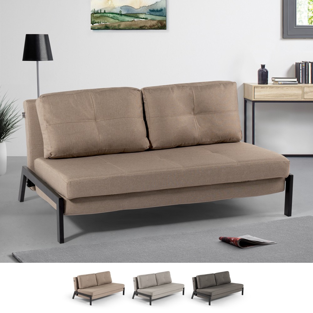 2-Sitzer Sofa Bett modernes Design aus Stoff Wohnzimmer Bellamy