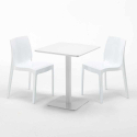 Weiß Tisch Quadratisch 60x60 mit 2 Bunten Stühlen Ice Lemon Kosten