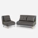 Skandinavisches 2-sitziges faltbares Stoffsofa Set Sienna Sales