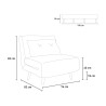 Skandinavisches 2-sitziges faltbares Stoffsofa Set Sienna 